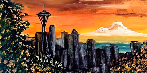"Seattle Sunset" In Person Paint Night Event Thursday 7:00 p.m. in West Seattle (Wine Included)
