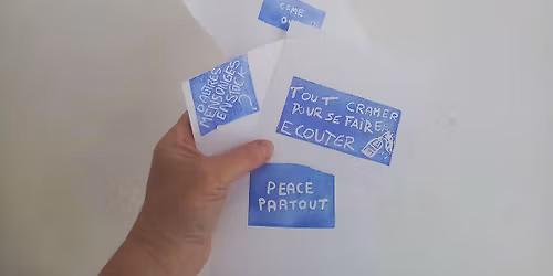 MOTS & MERVEILLES \/\/\/ atelier de d\u00e9couverte de la GRAVURE SUR GOMME