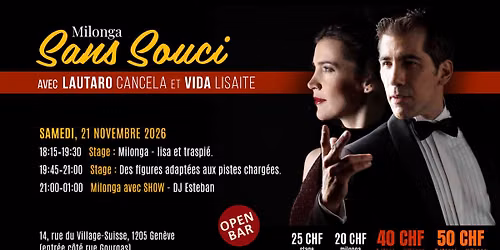 Milonga Sans Souci avec Lautaro Cancela & Vida Lisaite 