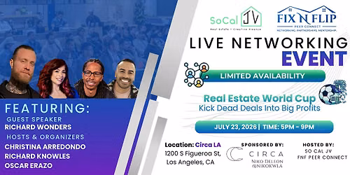 Real Estate World Cup: Kick Dead Deals Into Big Profits | LIVE Networking