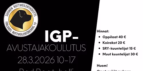 IGP-avustajakoulutus BarkBeat-hallilla