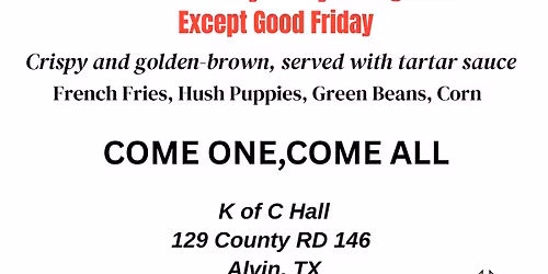 LENTEN FRIDAY FISH FRY 2026