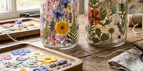 Pressed Flower Mason Jars Botanical Art Workshop