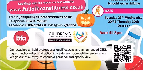 Full of Beans October half term holiday club