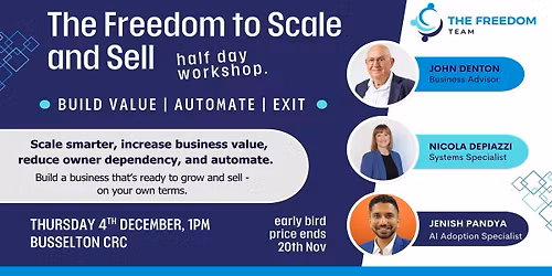 Freedom To Scale And Sell - Busselton Workshop