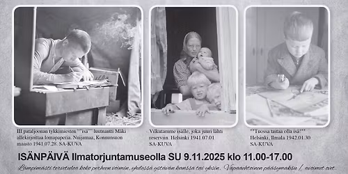 IS\u00c4NP\u00c4IV\u00c4 \u2764\ufe0f Ilmatorjuntamuseolla SU 9.11.2025 klo 11-17. Tervetuloa \u2022