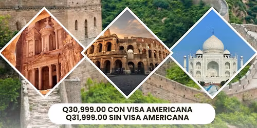 Maravillotas Tour, Muralla China, Petra, Taj Mahal, Coliseo Romano