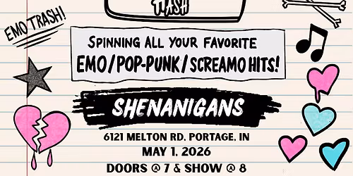 Emo Night at Shenanigans--Portage, IN Hosted by Back to the Scene