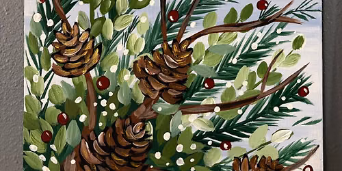Christmas Pinecones Paint & Sip at Williamson