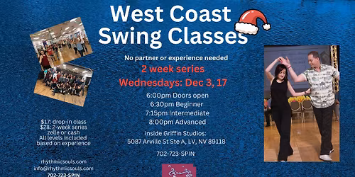 West Coast Swing Classes: Dec 2 week series