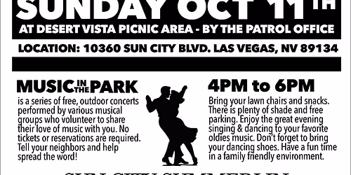 The Flutter Bums Live at Sun City Summerlin's MUSIC IN THE PARK