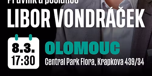Libor Vondr\u00e1\u010dek v Olomouci - beseda a p\u0159edn\u00e1\u0161ka nejen o m\u00fdtech ohledn\u011b EU i nov\u00e9 vl\u00e1dy