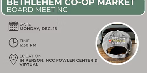 Bethlehem Co-op Market Board Meeting