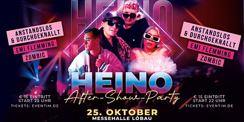 Heino After-Show-Party mit Anstandslos & Durchgeknallt, Emi Flemming und Zombic