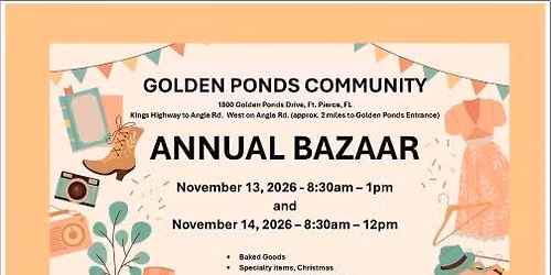 GOLDEN PONDS COMMUNITY - ANNUAL BAZAAR