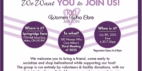 100+ Women Who Care Milton - 3nd Meeting of 2026