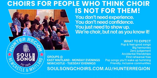 Pop Choir Rehearsal Hunter Region - Newcastle