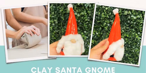 Clay Santa Gnome with Fuzzy Beard