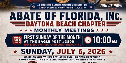 Daytona Beach Chapter ABATE of FL, Inc. monthly meeting