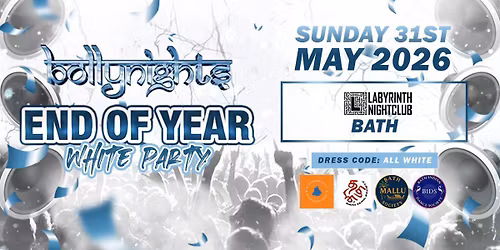 Bollynights Bath \u2013 ALL WHITE PARTY | Sunday 31st May | Labyrinth Nightclub