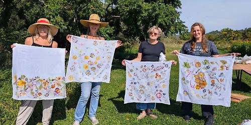 Flower Eco Printing on Fabric at Flower Valley Orchards Flower Farm