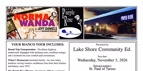 Trip: Purple Rose Theater to see Norma & Wanda