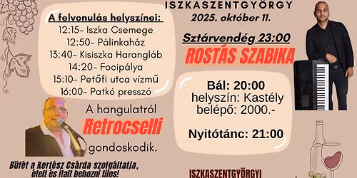 SZÜRETI FELVONULÁS ÉS BÁL ISZKASZENTGYÖRGY