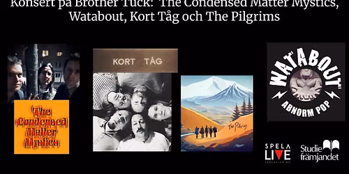 Konsert p\u00e5 Brother Tuck: The Condensed Matter Mystics, Watabout, Kort T\u00e5g och The Pilgrims