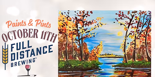 Only 10 Seats Left! Paints & Pints On Wheels with Wine & Design @ Full Distance Brewing