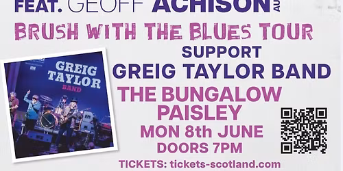 TOM WATERS BAND feat Geof Achison plus support Greig Taylor Band