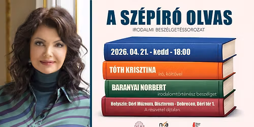 A sz\u00e9p\u00edr\u00f3 olvas - irodalmi besz\u00e9lget\u00e9ssorozat \/\/ T\u00d3TH KRISZTINA