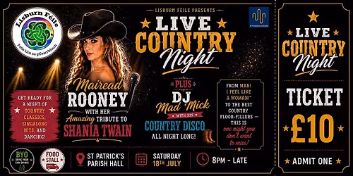 LIVE COUNTRY NIGHT \u2013 LISBURN F\u00c9ILE