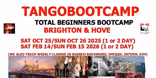 Beginners TangoBootCamp, 1 or 2 Day Argentine Tango FastTrack, Brighton (Oct 25-26 2025)