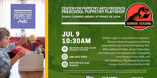Center for Puppetry Arts Workshop: Dinosaur Puppets