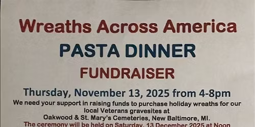 Pasta Dinner Fundraiser- Wreaths Across America 