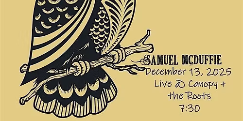 Samuel McDuffie, emerging artist LIVE in the Roots