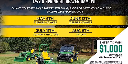 John Deere Gator Clinic & Brat Fry