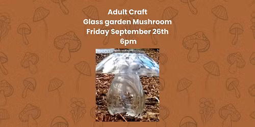 Adult Craft Glass Garden Mushroom