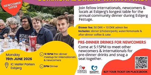 Communal Dining with a twist & pre-dinner drinks for newcomers & internationals