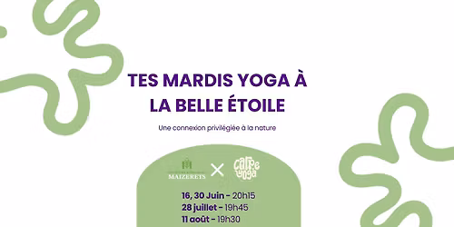 Tes mardis yoga \u00e0 la belle \u00e9toile