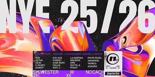 NOCE KRK: NYE 2025\/2026 | SYLWESTER W NOCACH | 2 SCENY: TECHNO + HOUSE & DISCO
