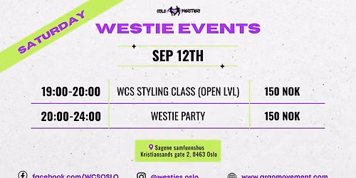 Westie Event \u2014 WCS styling class & party