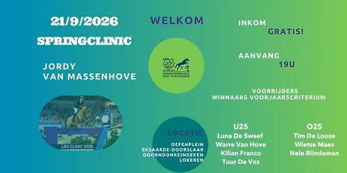 Springclinic met Jordy Van Massenhove - LRV Oost-vlaanderen