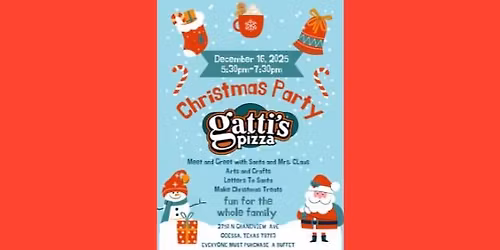 Santa is making a stop at Mr. Gatti's Pizza Odessa!