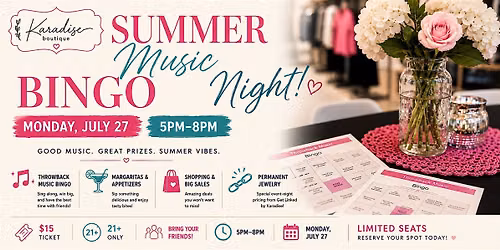 Summer Music Bingo Night