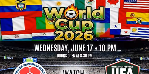 Colombia vs. Uzbekistan Watch Party | 25 FT Screen + Free Entry + Food