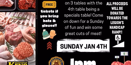 Meat raffle hosted by Post 184 Woman\u2019s Auxiliary! \ud83e\udd69