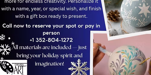 Elegant Holiday Ornaments Workshop- Elena Mahoney