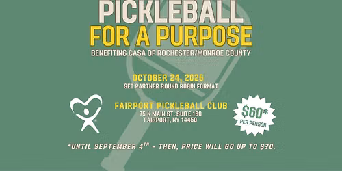 Pickleball for a Purpose Benefiting CASA of Rochester\/Monroe County