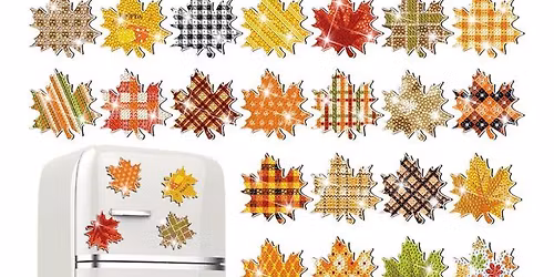 Diamond Art Leaf Magnets